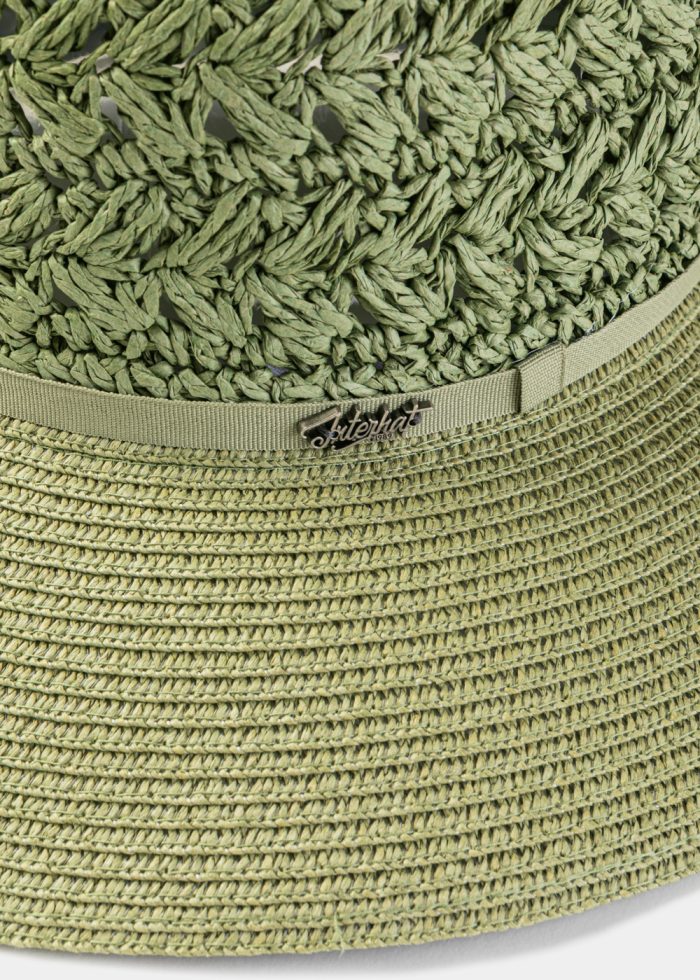 Dark Green Half Handmade Crochet Hat - Image 3