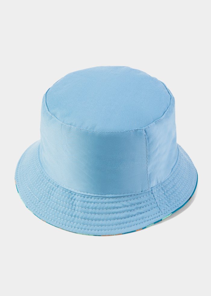 Blue Double Face Kids Bucket Hat w/ Dinosaurs Pattern - Image 2