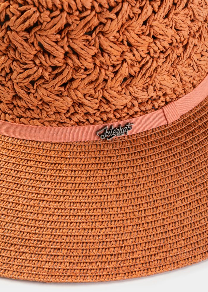 Dark Orange Half Handmade Crochet Hat - Image 4