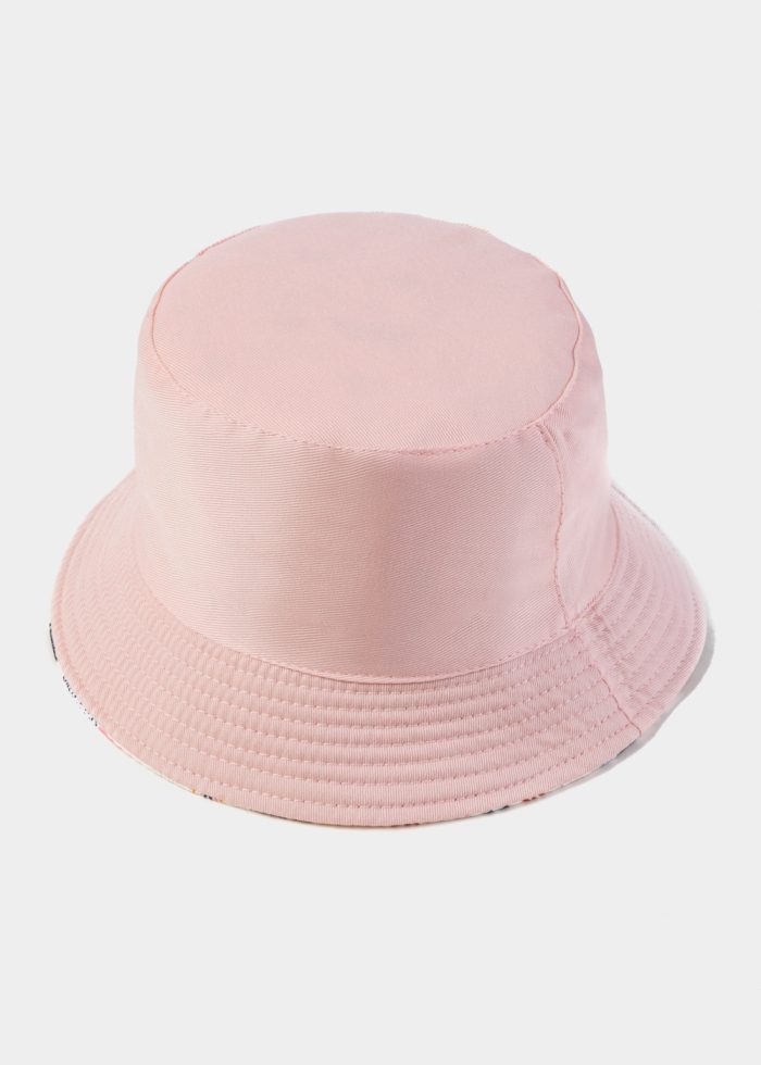 Pink Double Face Kids Bucket Hat w/ Swordfishes Pattern - Image 2