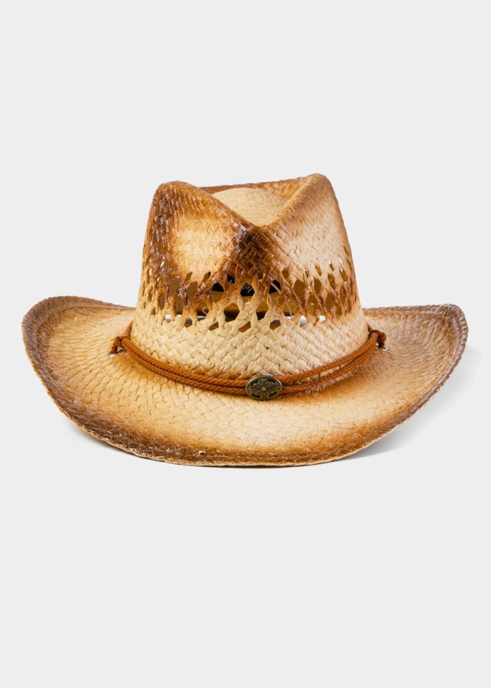 Cowboy Style Hat w/ Burnt Edges - Image 5