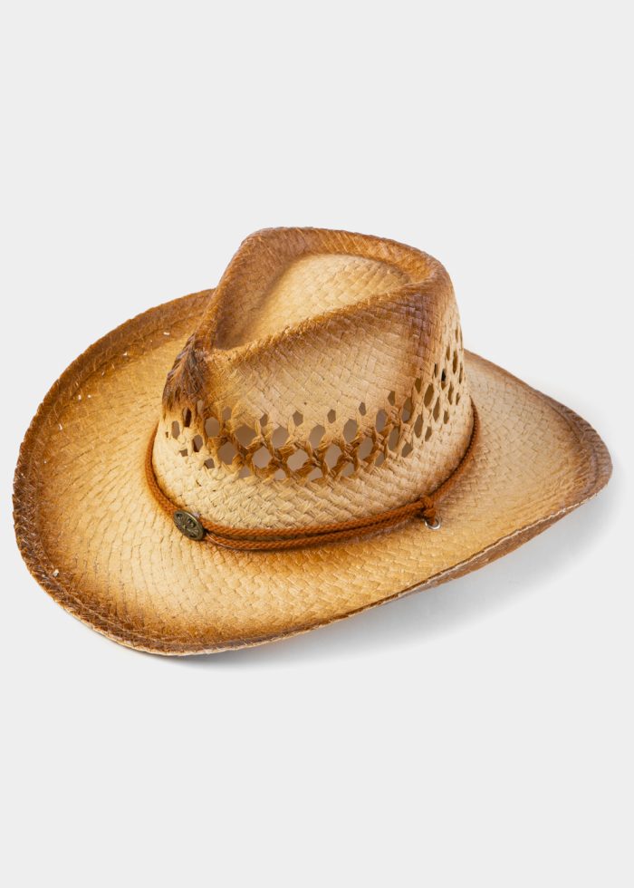 Cowboy Style Hat w/ Burnt Edges - Image 4