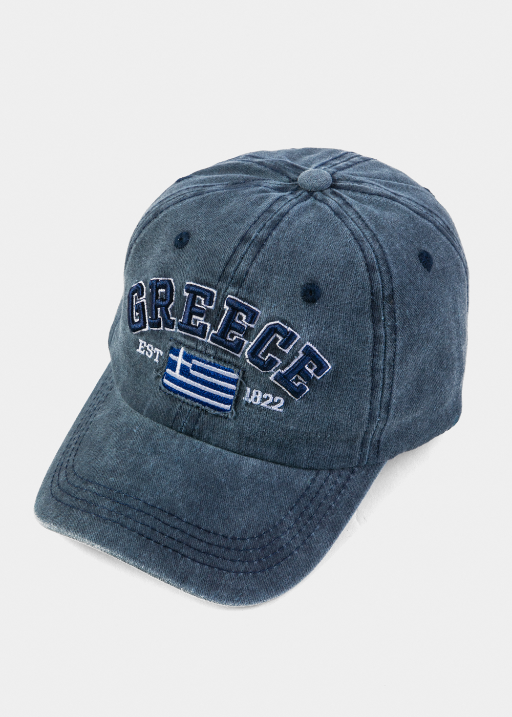 Greece Washed Navy Blue w/ Greek Flag 2 Greece Washed Navy Blue w/ Greek Flag 2 - Image 1