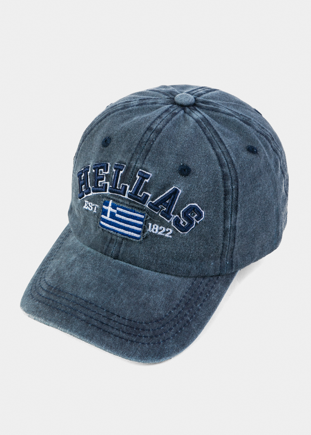 Hellas Washed Navy Blue w/ Greek Flag 2 Hellas Washed Navy Blue w/ Greek Flag 2 - Image 1