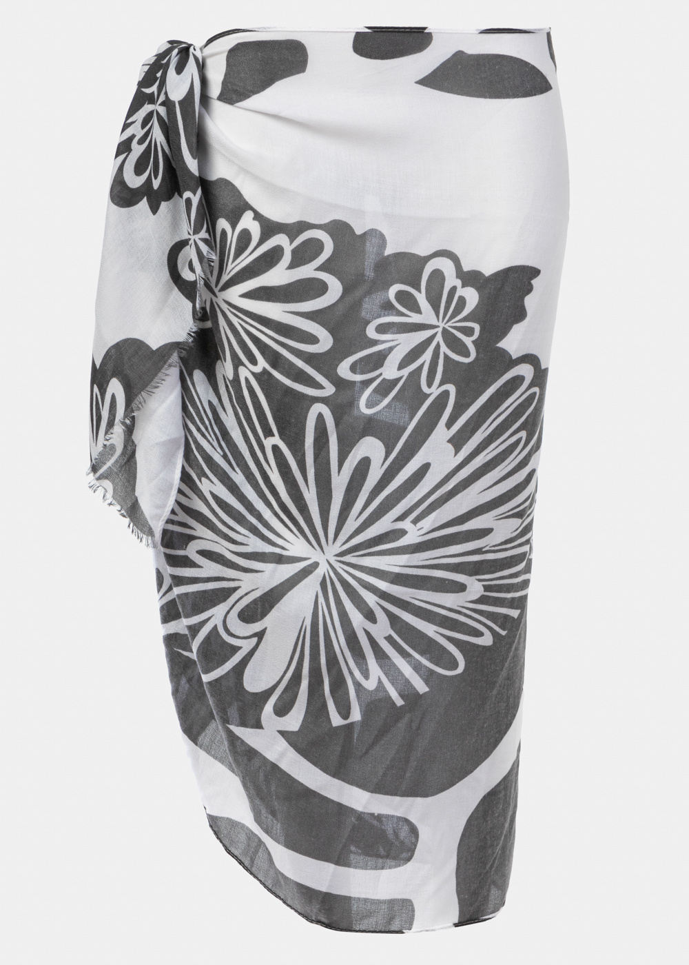 Grey pareo w/ big flowers design Grey pareo w/ big flowers design - Image 1