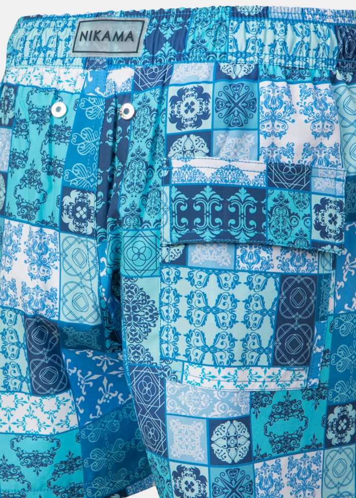Blue Patterns Classic Men Swimwear - Image 5