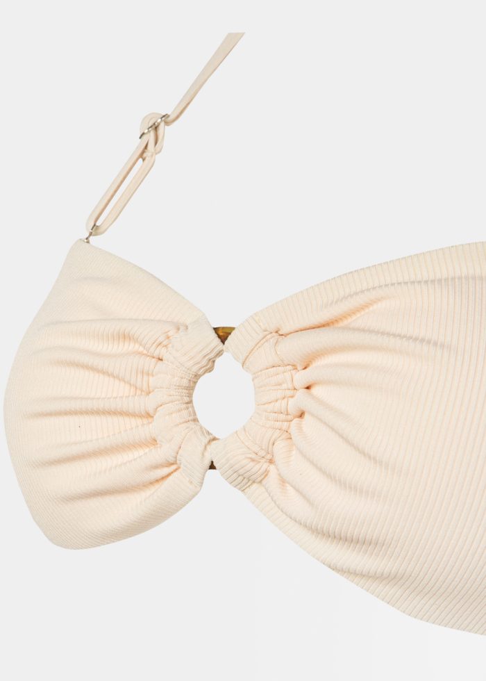Sicily Bikini Top - Cream Rib - Image 4