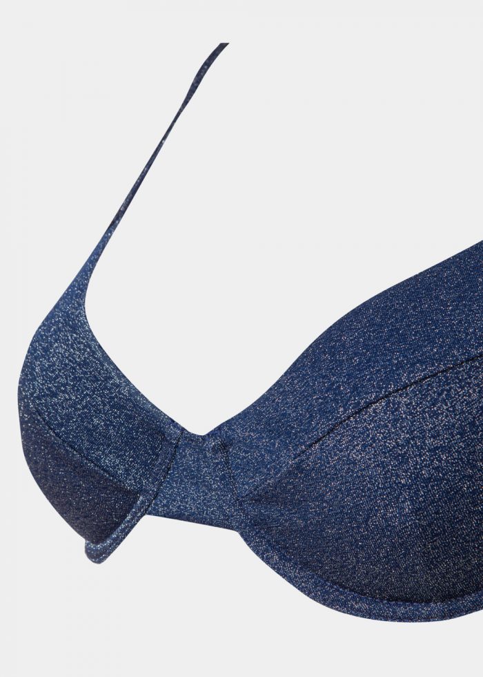 Saint Tropez Bikini Top - Navy Blue Shimmer - Image 3