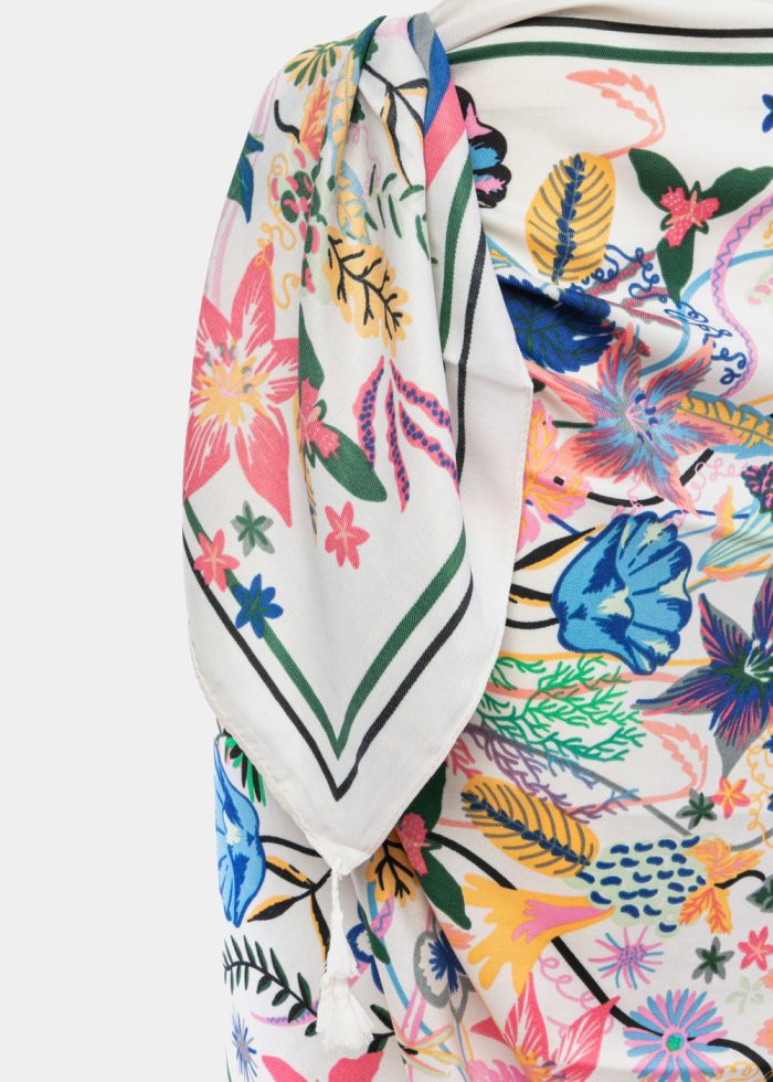 Beige pareo w/ multicolor floral print - Image 2