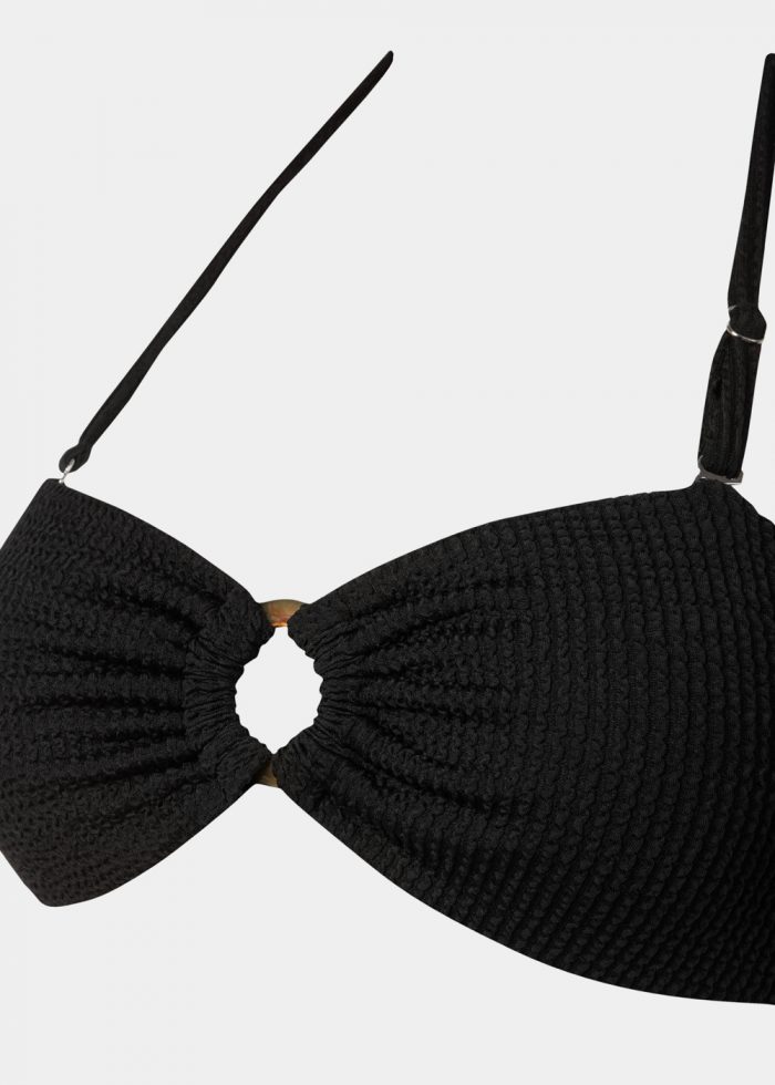 Sicily Bikini Top - Black Crinkle - Image 3
