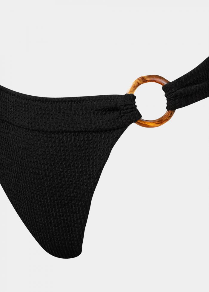 Sicily Bikini Bottom - Black Crinkle - Image 5