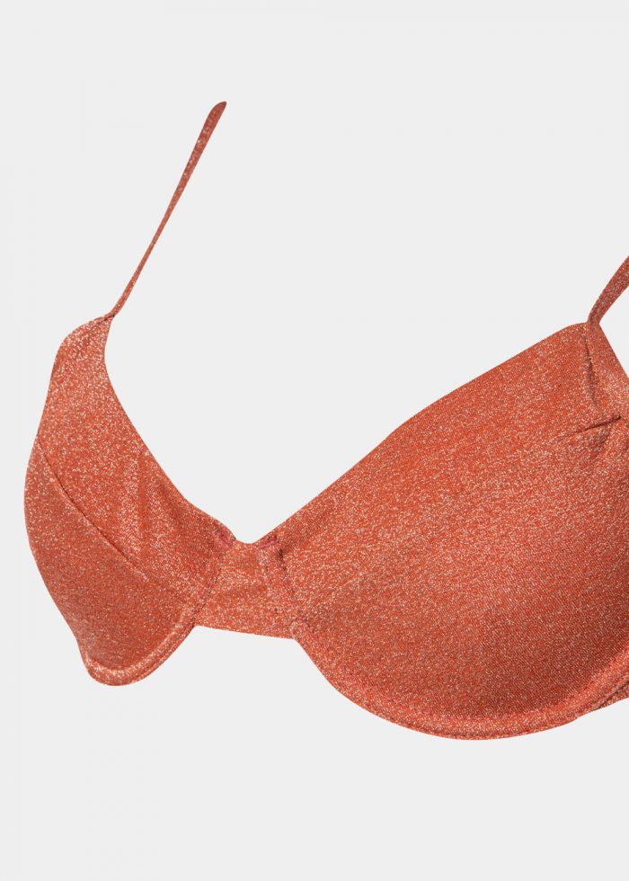 Saint Tropez Bikini Top - Orange Shimmer - Image 5