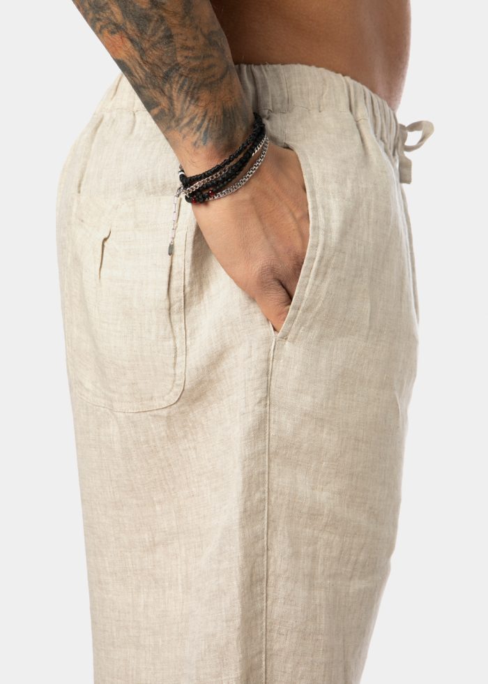100% Linen Natural Beige Pants - Image 4