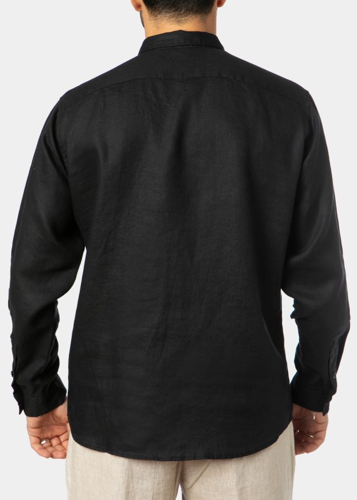 100% Linen Black Shirt - Image 4