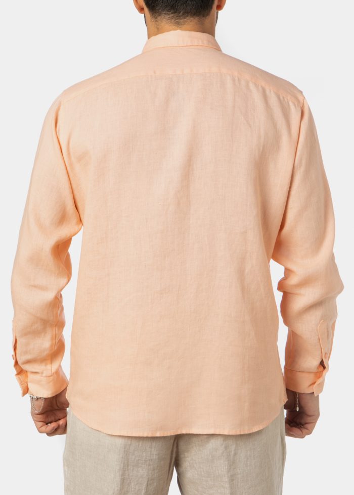 100% Linen Peach Shirt - Image 3