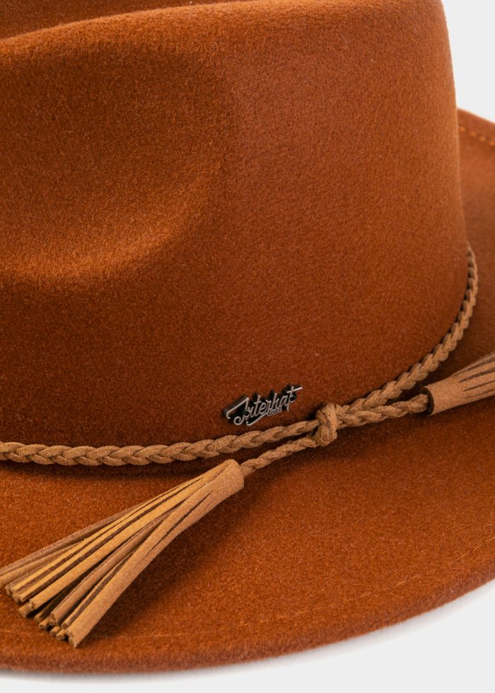 Brown Winter Hat w/ Braided Hatband - Image 3