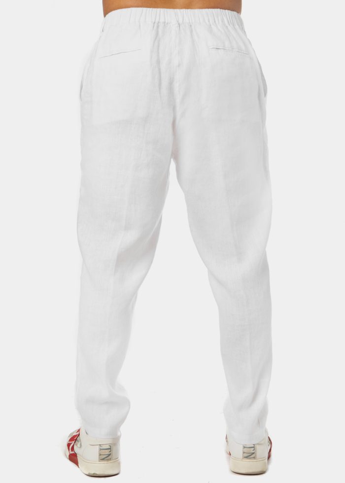 100% Linen White Long Pants - Image 3
