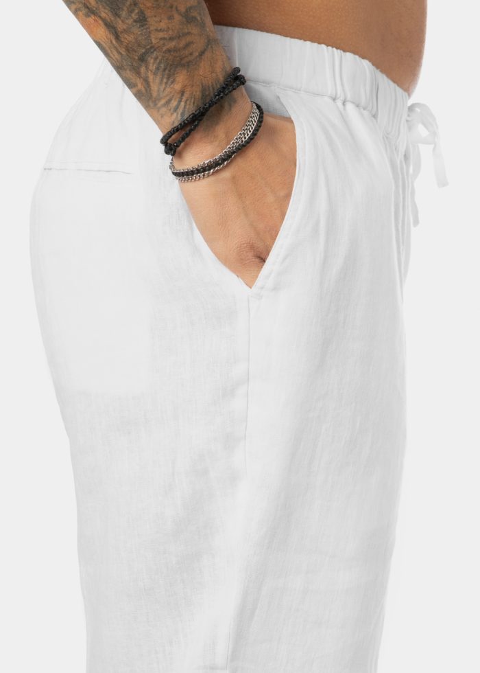 100% Linen White Long Pants - Image 4