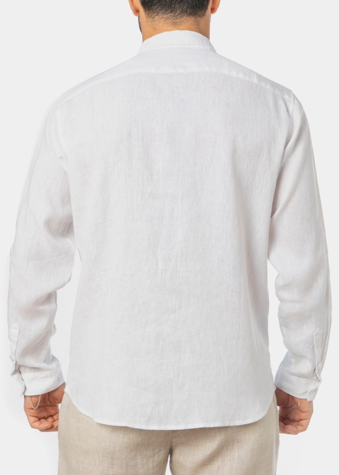 100% Linen White Classic Shirt - Image 2