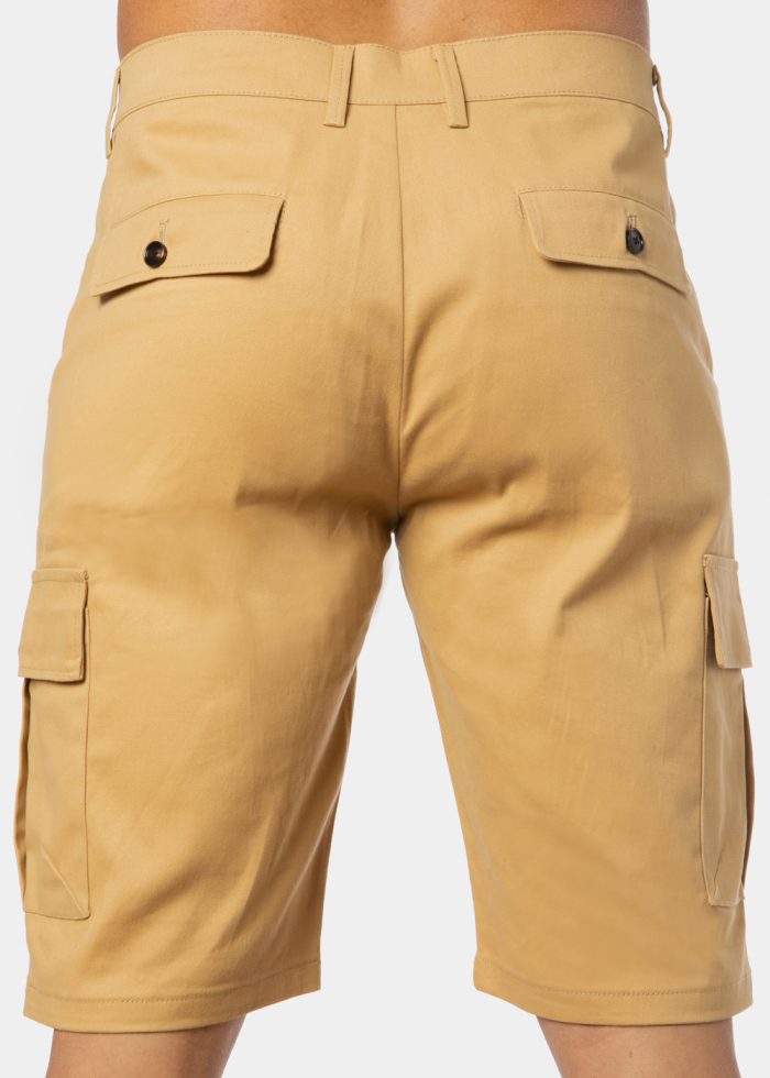 Beige Cotton Cargo Shorts - Image 3