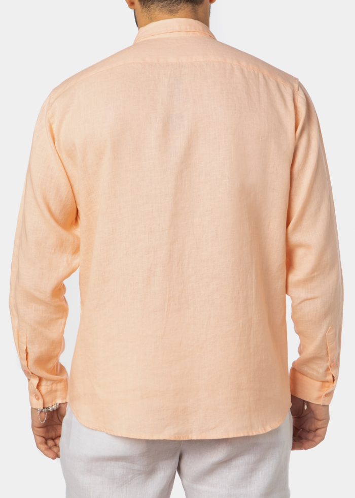 100% Linen Peach Classic Shirt - Image 2
