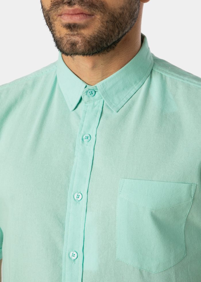 Turquoise Classic Shirt w/ Short Sleeves - Image 3