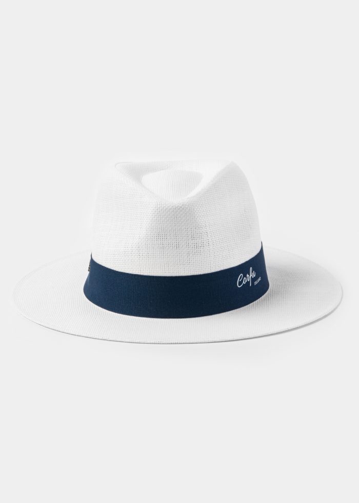 White "Corfu" Panama Style Hat - Image 2