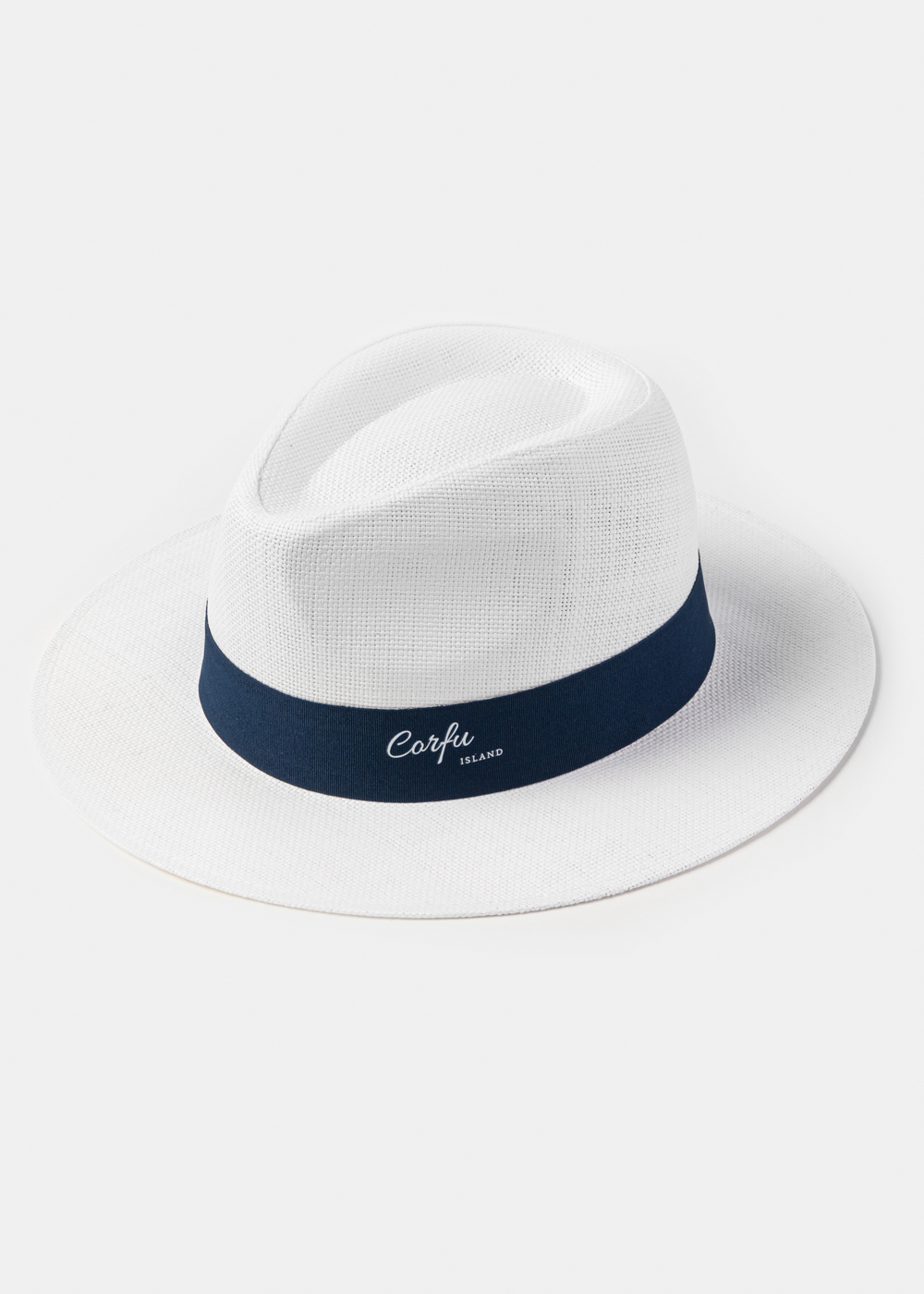 White "Corfu" Panama Style Hat White "Corfu" Panama Style Hat - Image 1