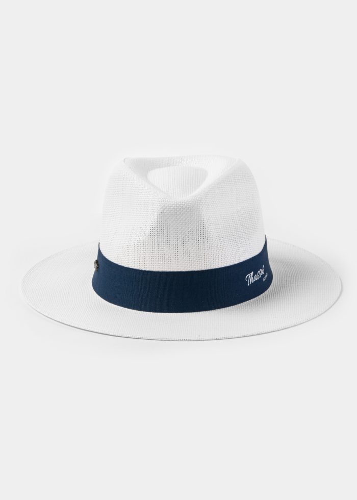 White "Thassos" Panama Style Hat - Image 2