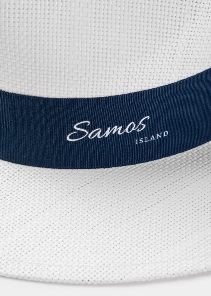White "Samos" Panama Style Hat - Image 3