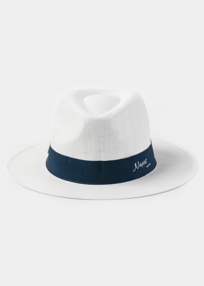 White "Naxos" Panama Style Hat - Image 2