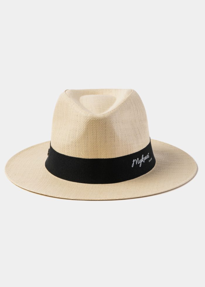 Beige "Mykonos" Panama Style Hat - Image 2