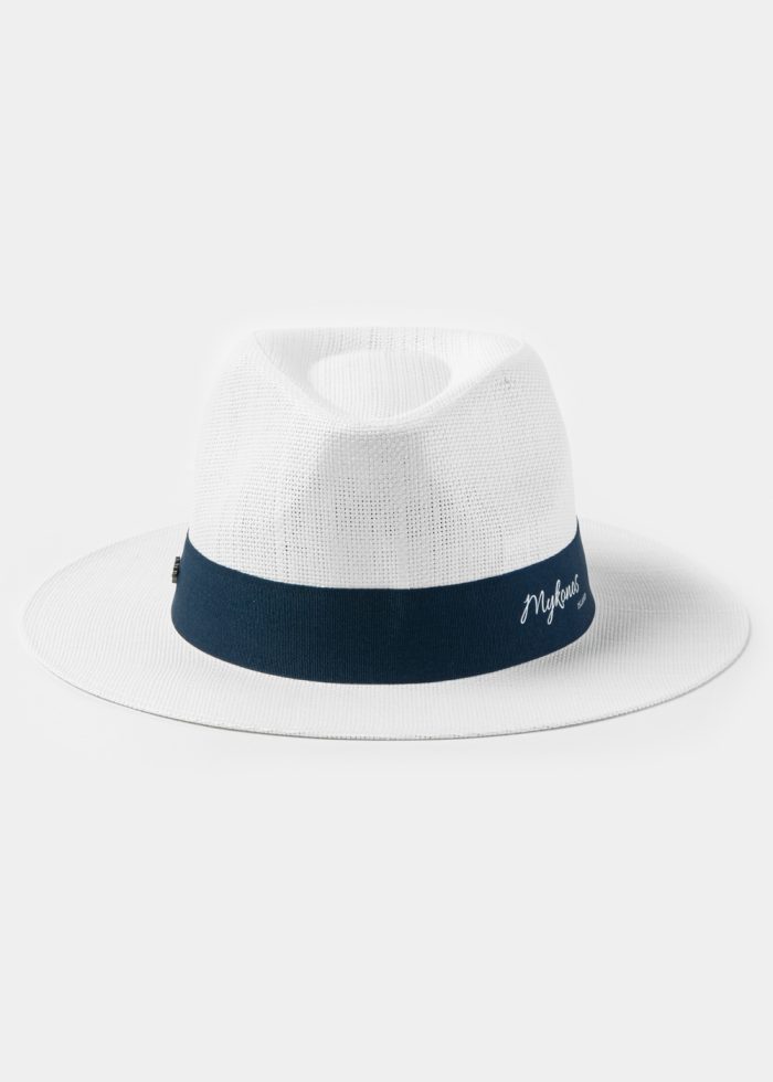 White "Mykonos" Panama Style Hat - Image 2