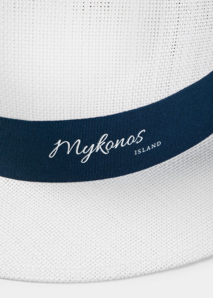 White "Mykonos" Panama Style Hat - Image 3