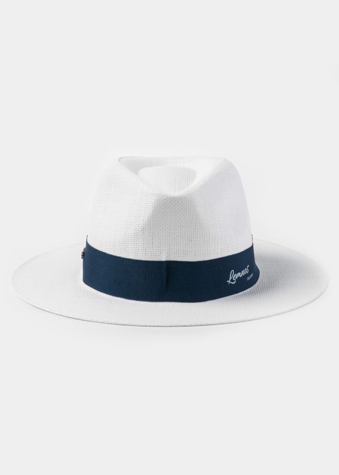 White "Lemnos" Panama Style Hat - Image 2