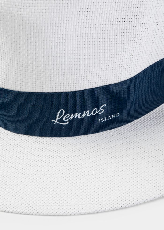 White "Lemnos" Panama Style Hat - Image 3