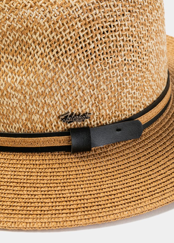 Mixed Brown Panama Style Hat - Image 3