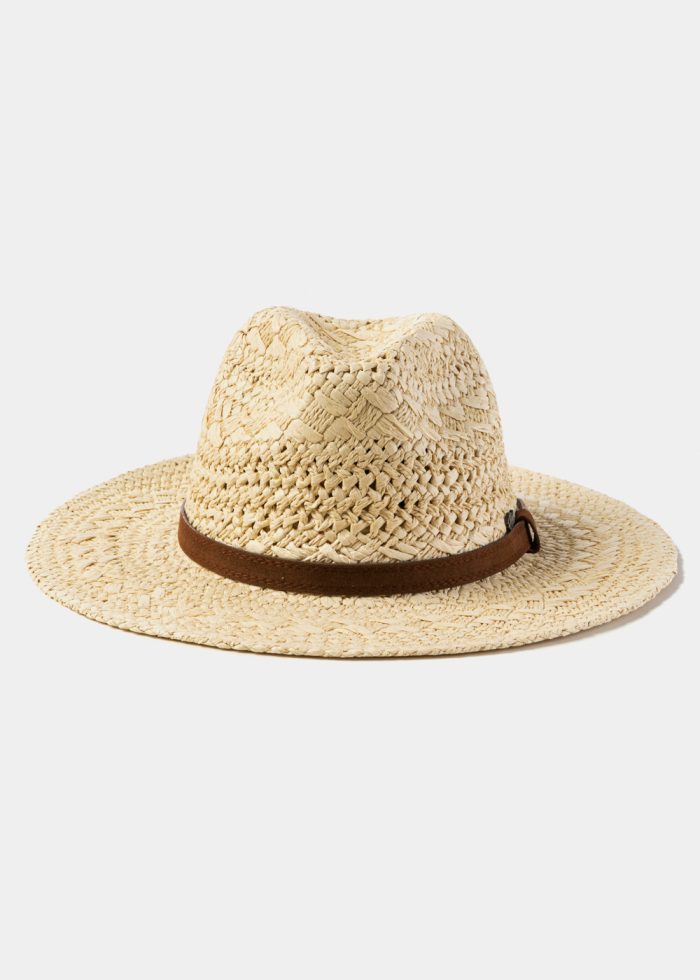 Beige Braided Panama Style Hat - Image 2