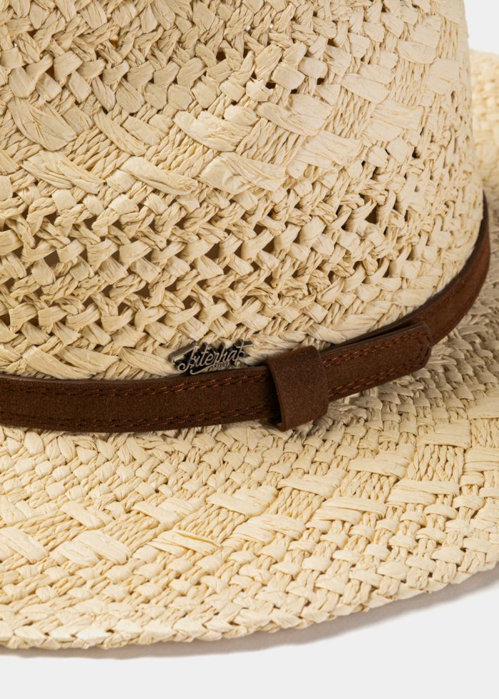Beige Braided Panama Style Hat - Image 3