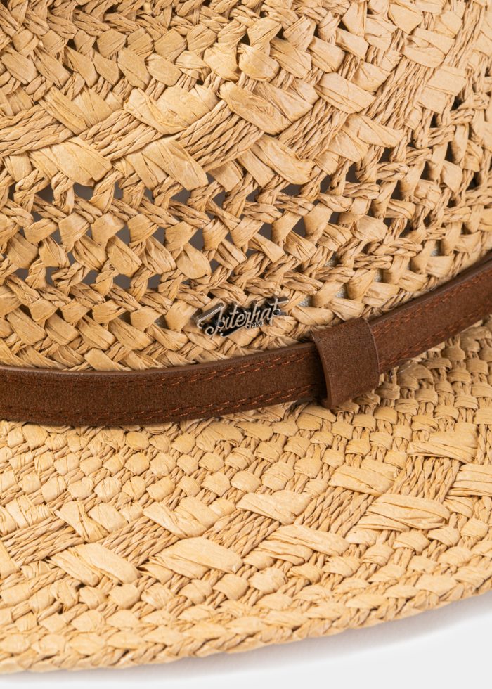 Brown Braided Panama Style Hat - Image 3