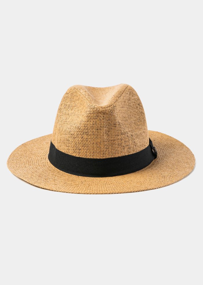 Camel Panama Style Hat w/ Black Hatband - Image 2
