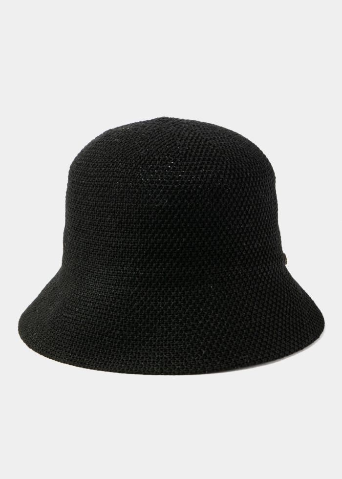Black Knitted Bucket Style Hat - Image 2