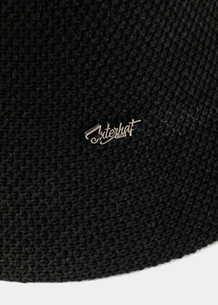 Black Knitted Bucket Style Hat - Image 3
