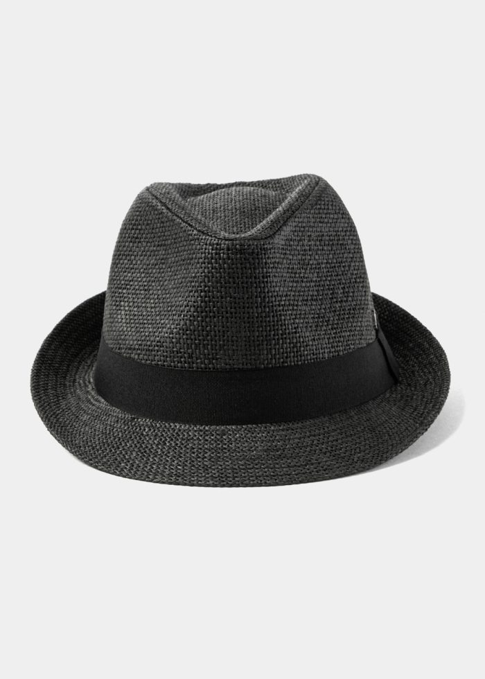 Black Fedora Hat w/ Black Hatband - Image 2