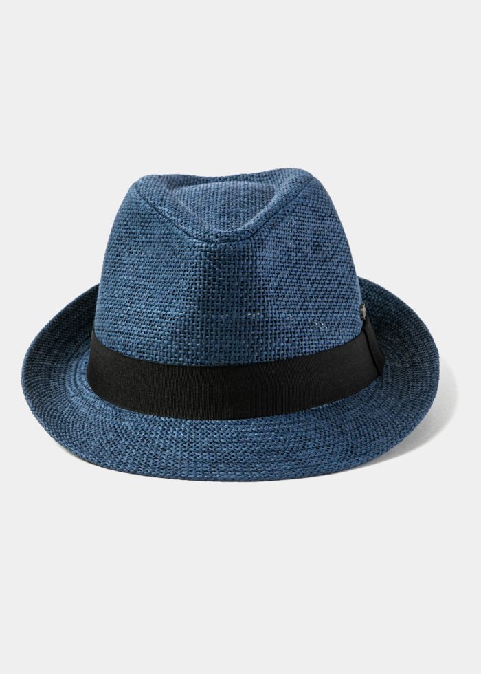 Navy Blue Fedora Hat w/ Black Hatband - Image 2
