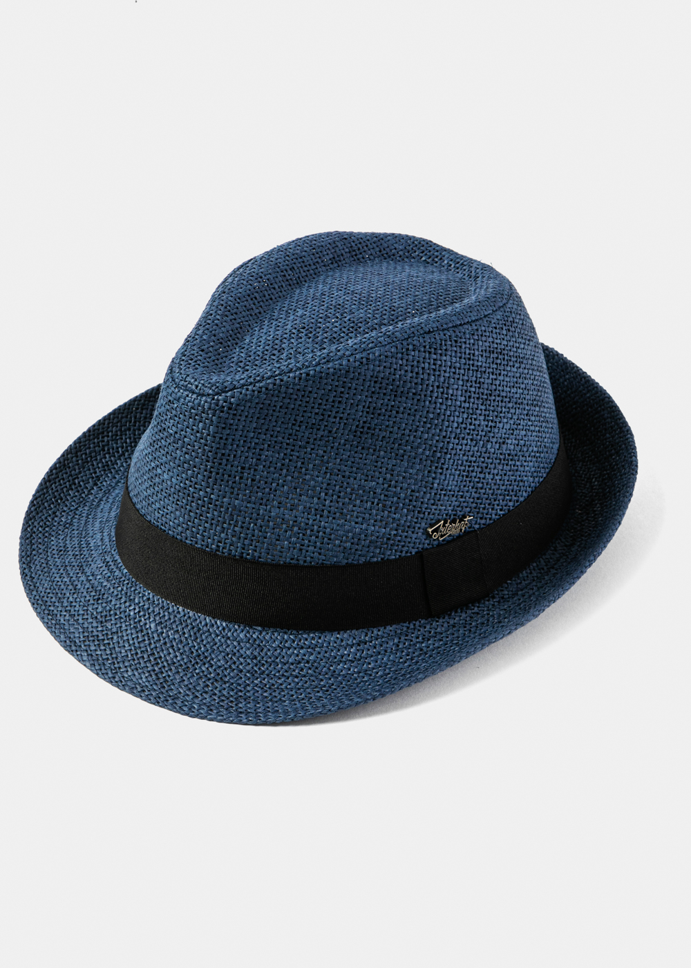 Navy Blue Fedora Hat w/ Black Hatband Navy Blue Fedora Hat w/ Black Hatband - Image 1