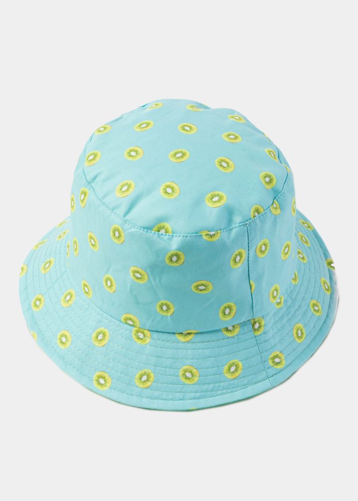 Double-Faced Bucket Hat Kiwi Pattern & Turquoise - Image 3