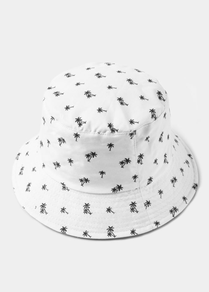 Double-Faced Bucket Hat Palm Trees Pattern & Green - Image 3