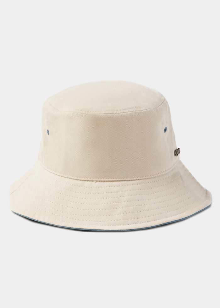White Bucket Hat w/ Chin Strap - Image 2