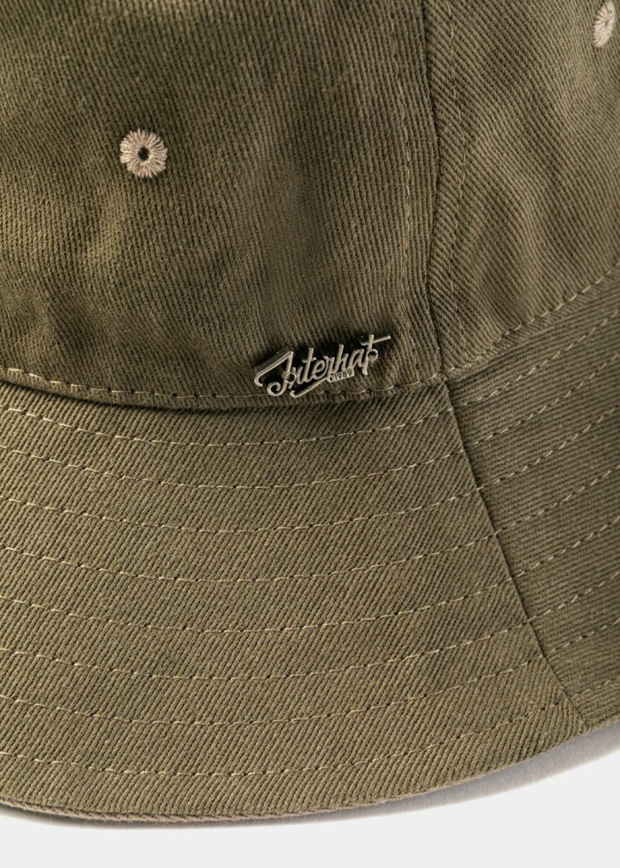 Khaki Bucket Hat w/ Chin Strap - Image 4